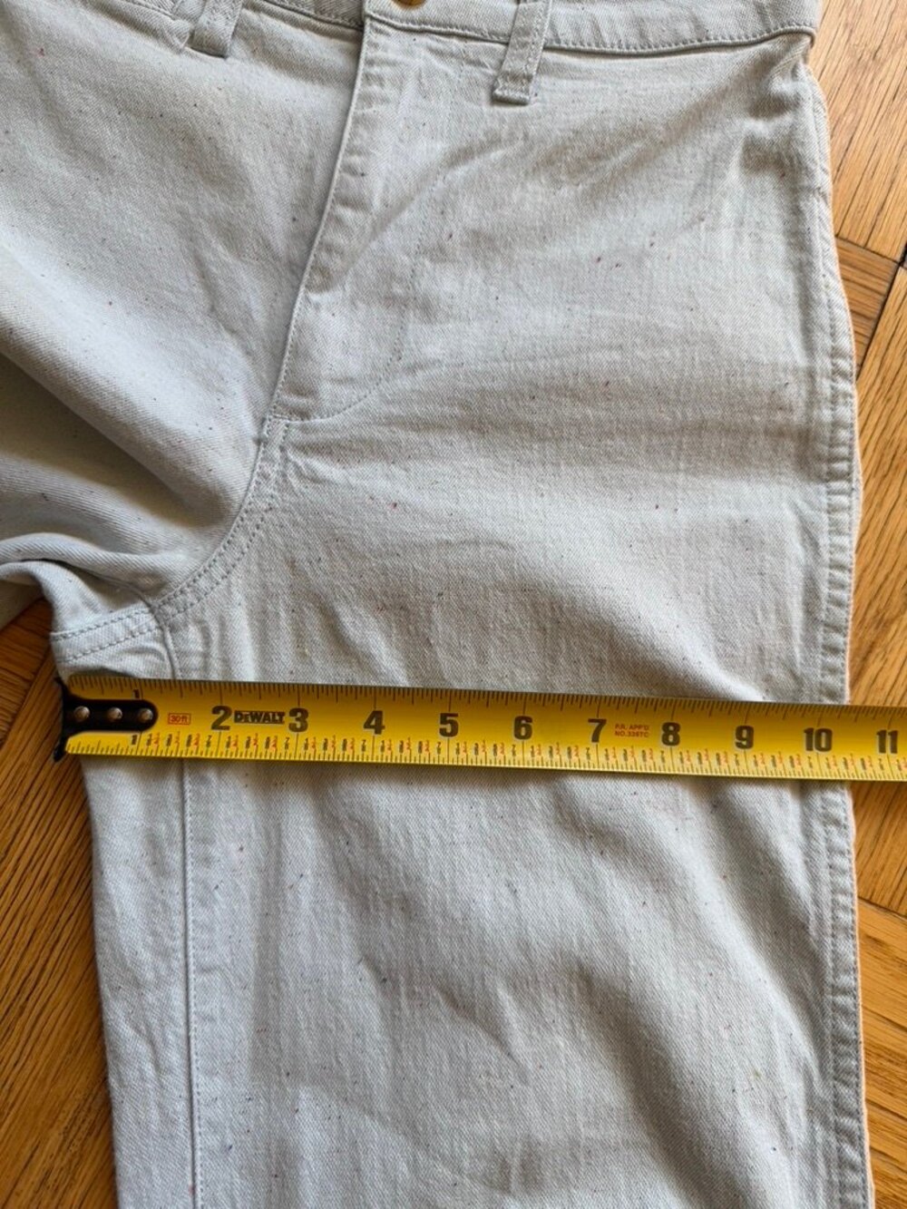 Madewell Emmett Cropped Wide Leg Pants, Light Blue Speckled Canvas, Sz 25, VGUC - Picture 13 of 16